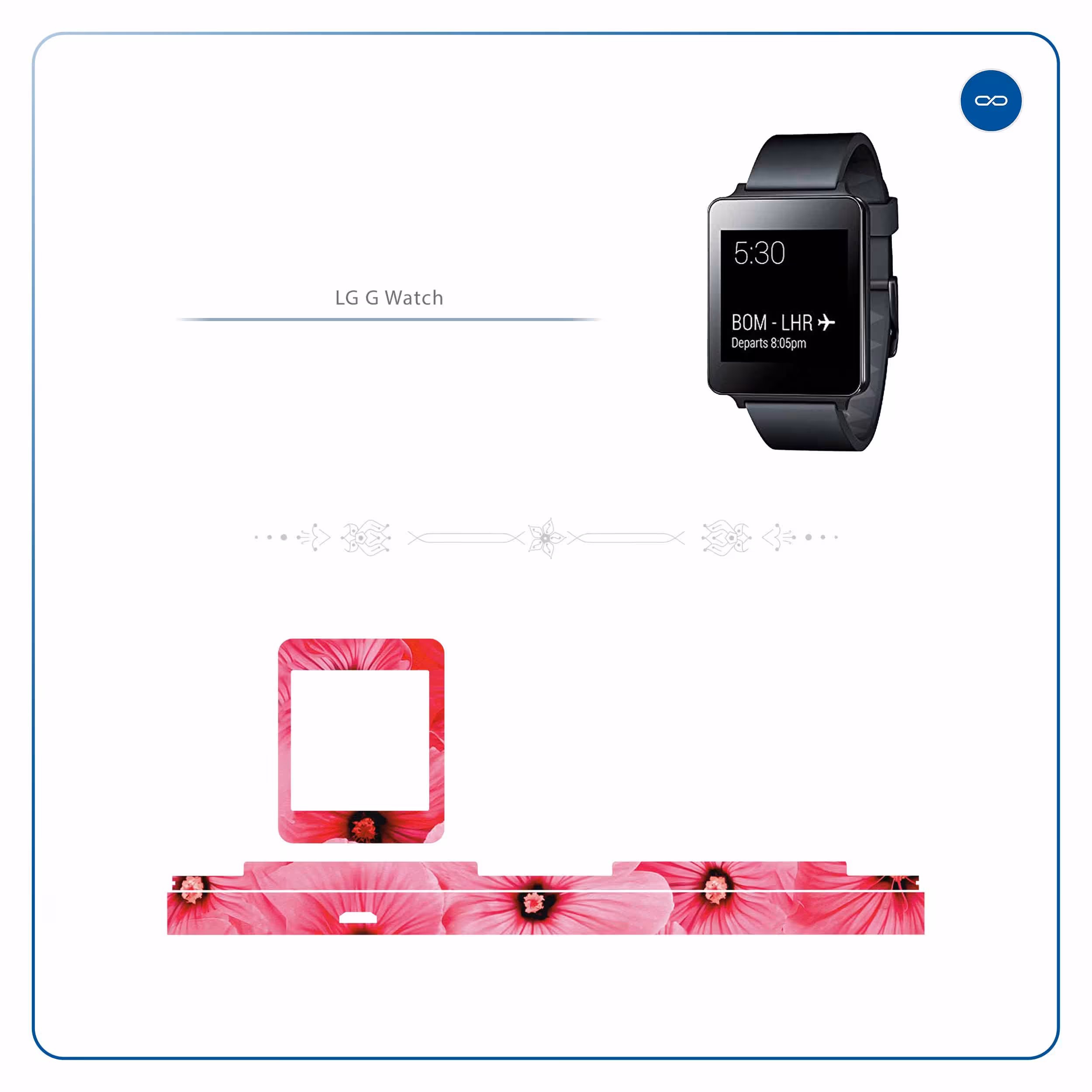 برچسب ماهوت طرح Pink Flower مناسب برای ساعت هوشمند ال جی G Watch