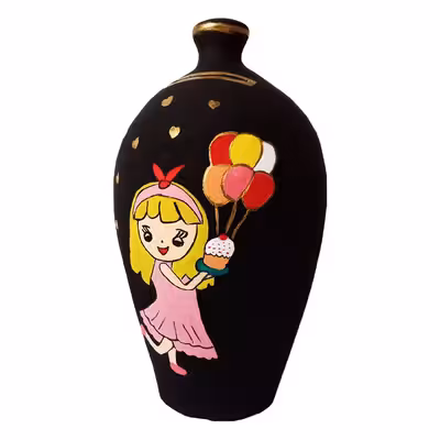 قلک سفالی مدل دختر بادکنکی