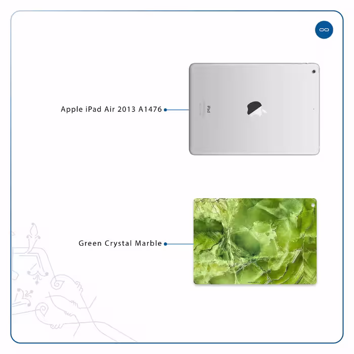 برچسب پوششی ماهوت مدل Green Crystal Marble مناسب برای تبلت اپل iPad Air 2013 A1476