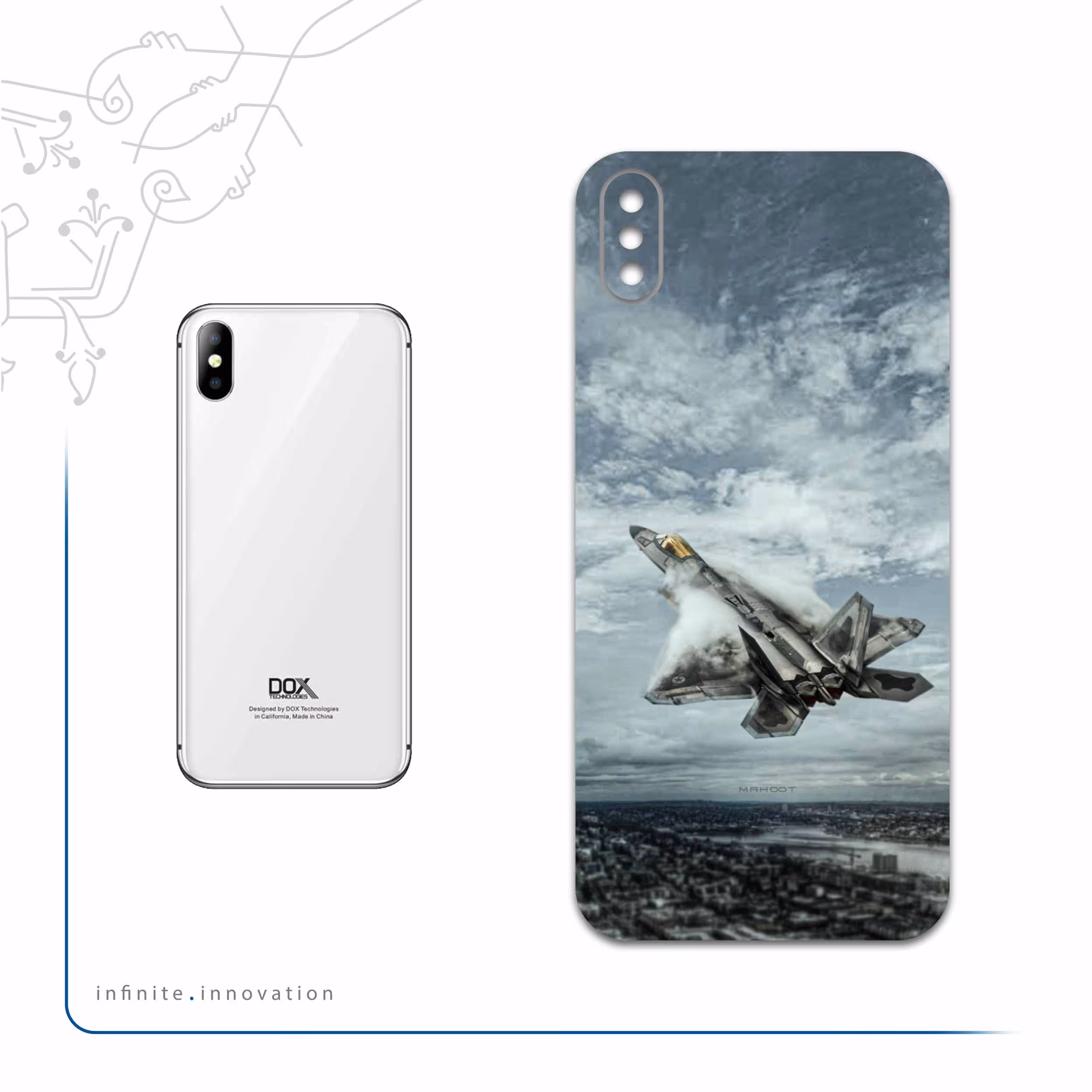 برچسب پوششی ماهوت مدل F-22-Raptor مناسب برای گوشی موبایل داکس Botlex 2