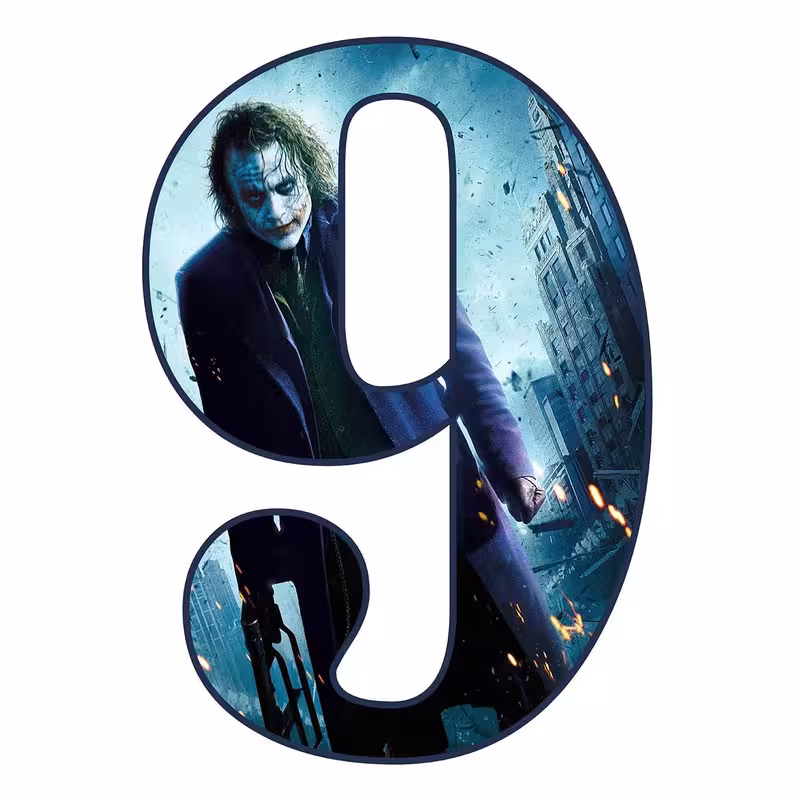 استند رومیزی تولد مدل عدد 9 طرح جوکر کد 1122