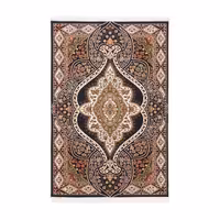 گلیم ماشینی دنیای فرش طرح کیمیا زمینه سورمه ای