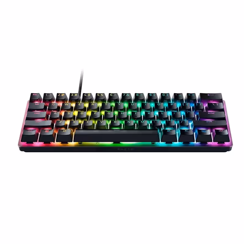 کیبورد گیمینگ 60 درصد ریزر مدل Huntsman Mini با سوییچ اپتیکال بنفش