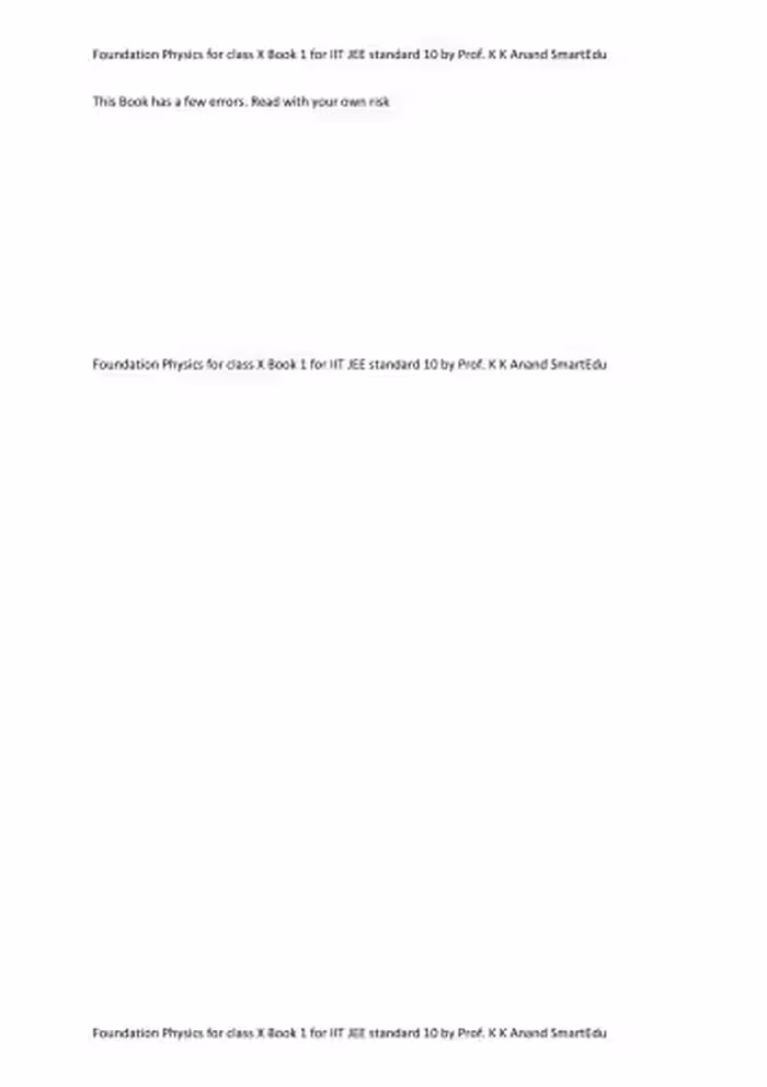 خرید و دانلود نسخه کامل کتاب Foundation Physics for class X Book 1 for IIT JEE standard 10