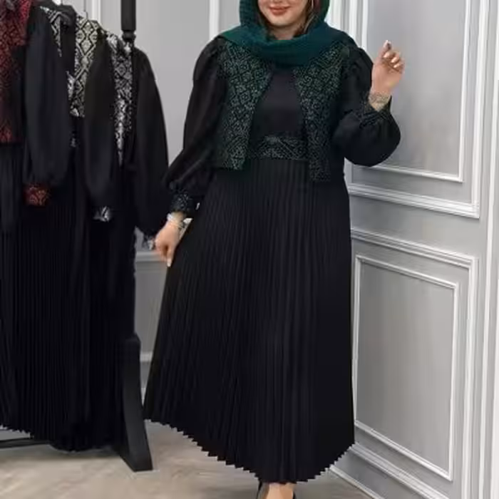 ست سه تیکه تافته و کرپ مدل نارین