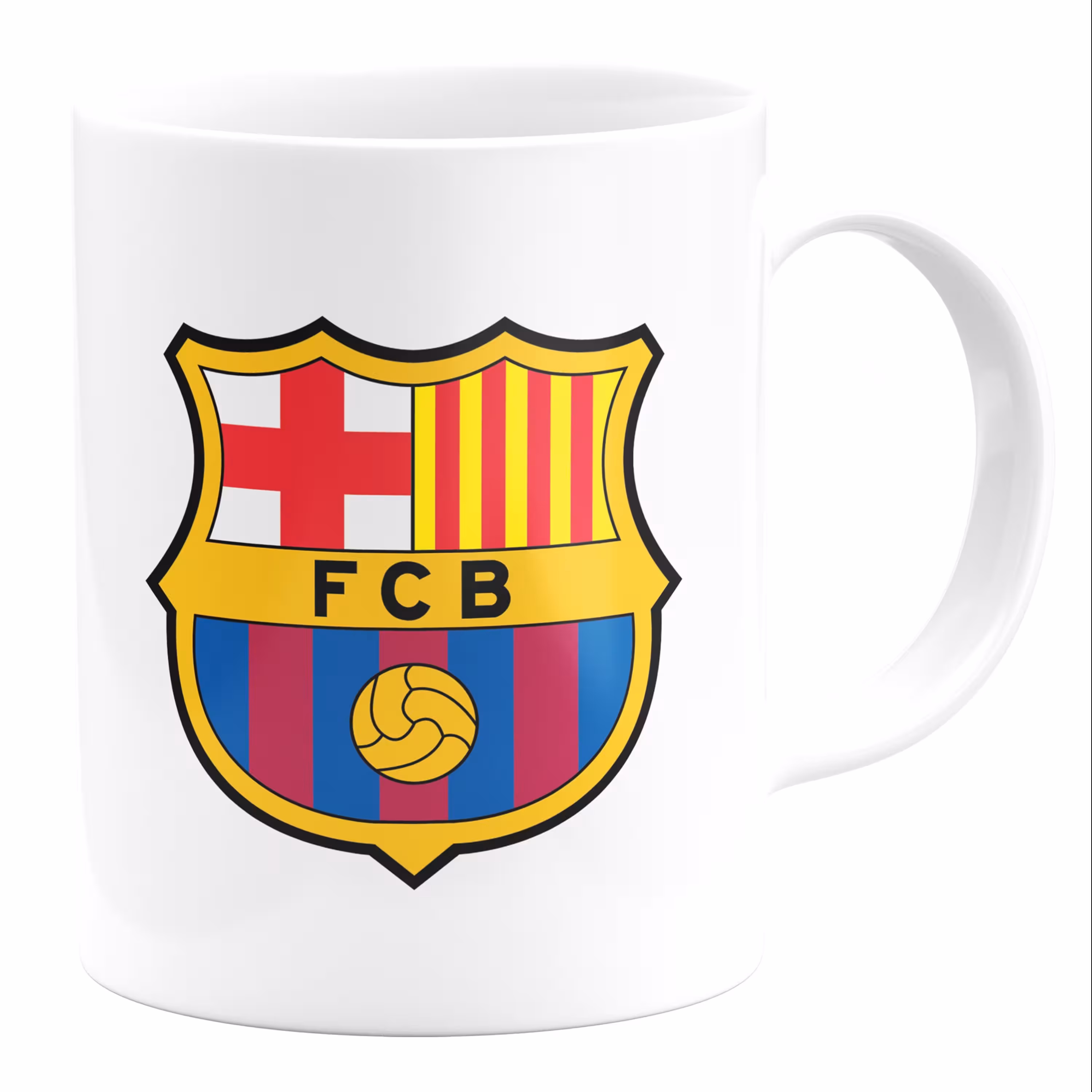 ماگ سفید سرامیکی طرح بارسا