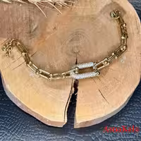 دستبند دخترانه مینیمال مدل  تیفانی طلایی کد DSB18654W