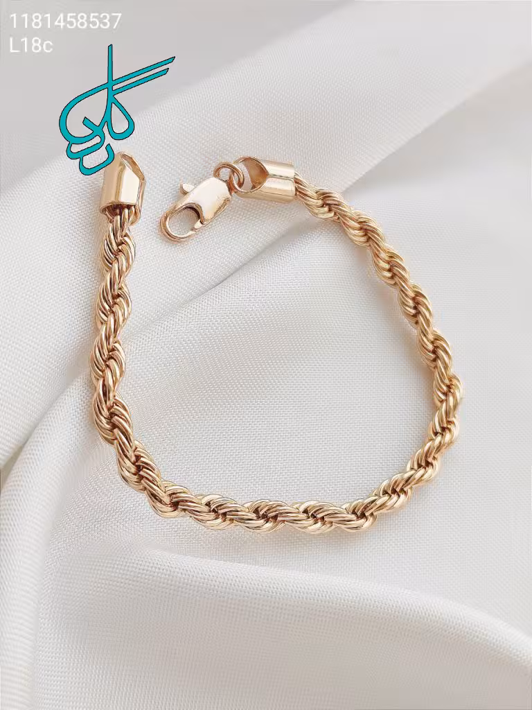 خرید دستبند طرح طنابی کیفیت عالی رنگ ثابت کد 1215430 - ردگل