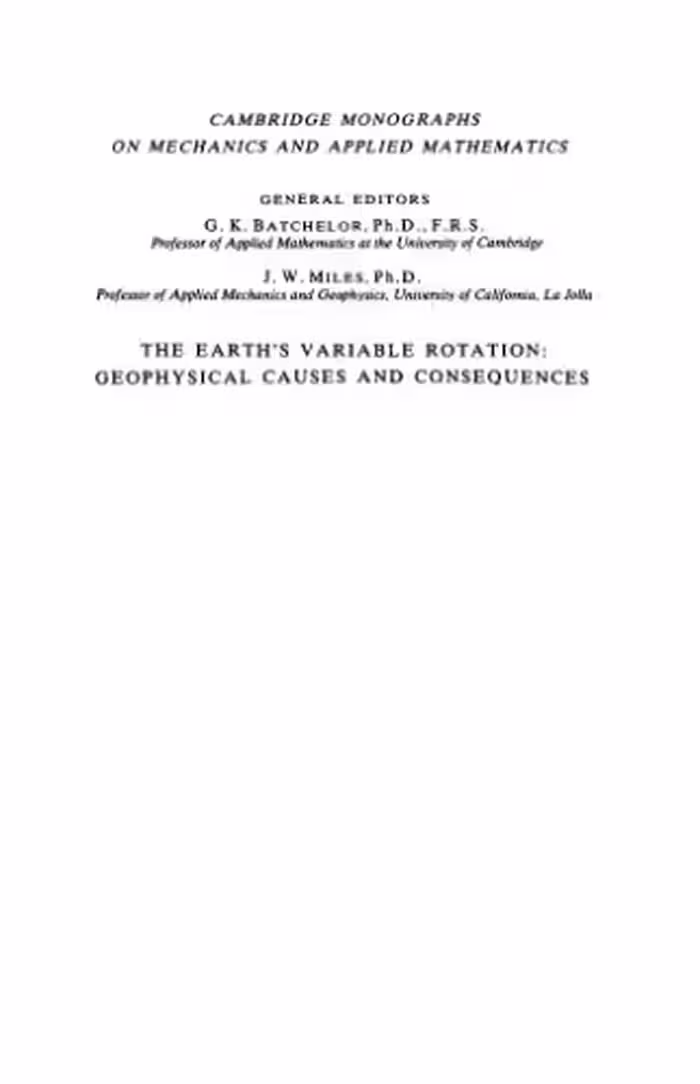 خرید و دانلود نسخه کامل کتاب The Earth's Variable Rotation: Geophysical Causes and Consequences