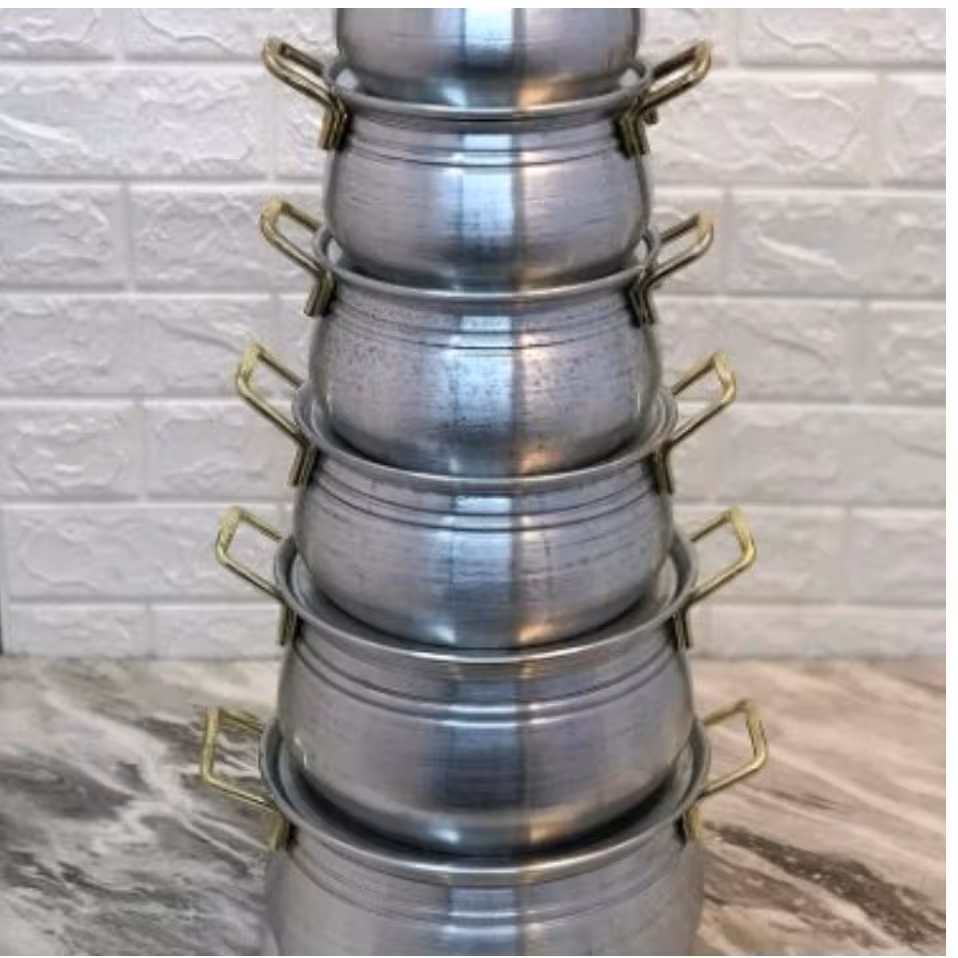 سرویس قابلمه 12پارچه خمره ای خط دار  مقاوم ومحکم