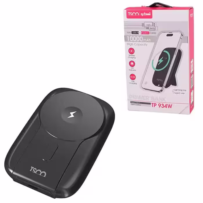 پاور بانک بی سیم فست شارژ تسکو TP 934W PD 22.5W ظرفیت 10000 میلی آمپر ساعت