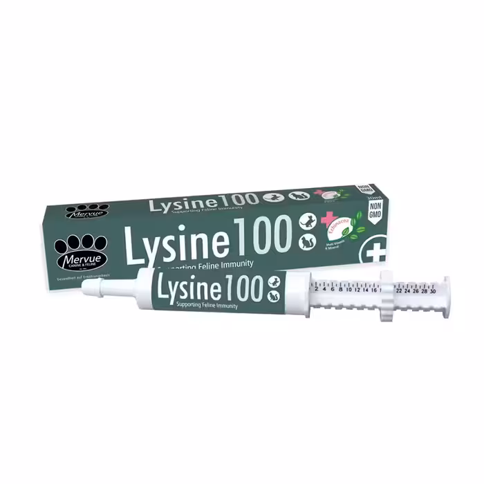 خمیر لیزین گربه مرو Mervue مدل Lysine 100 حجم 30 میلی لیتر