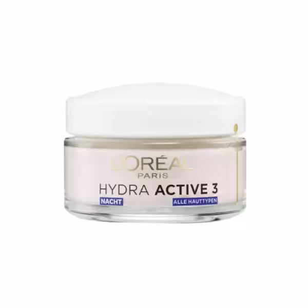 کرم شب سه کاره لورال LOREAL اصل مدل هیدرا اکتیو حجم 50 میل | آبرسان 24 ساعته، بازسازی کننده   L’oreal hydra active 3 nacht