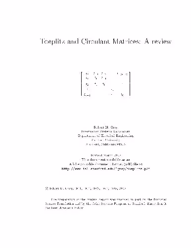 خرید و دانلود نسخه کامل کتاب Toeplitz and Circulant Matrices: A review