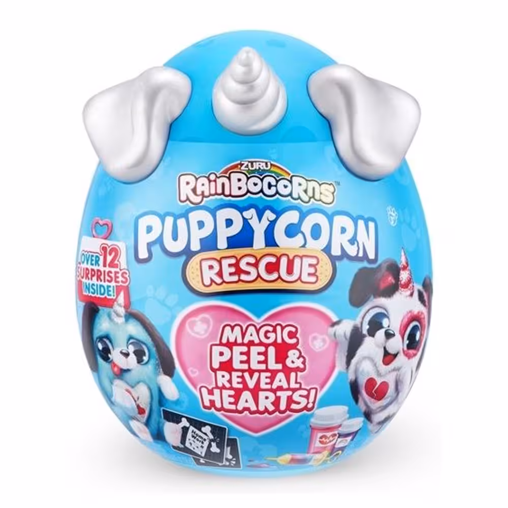 عروسک سورپرایزی Rainbocorns سری Puppycorn Rescue با شاخ نقره‌ای