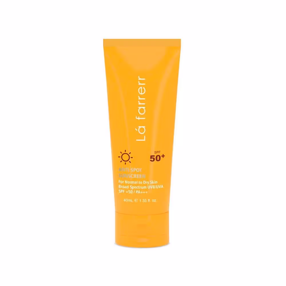 کرم ضد آفتاب SPF50 پوست خشک و معمولی لافارر ضد لک بی رنگ 40 میلی گرم
