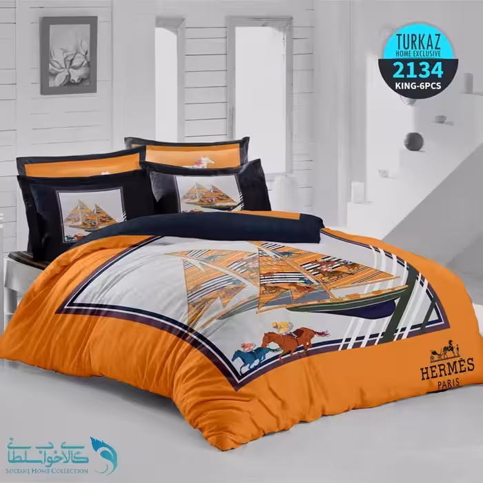 سرویس روتختی طرح هرمس برند Turkaz کد 2134 دو نفره