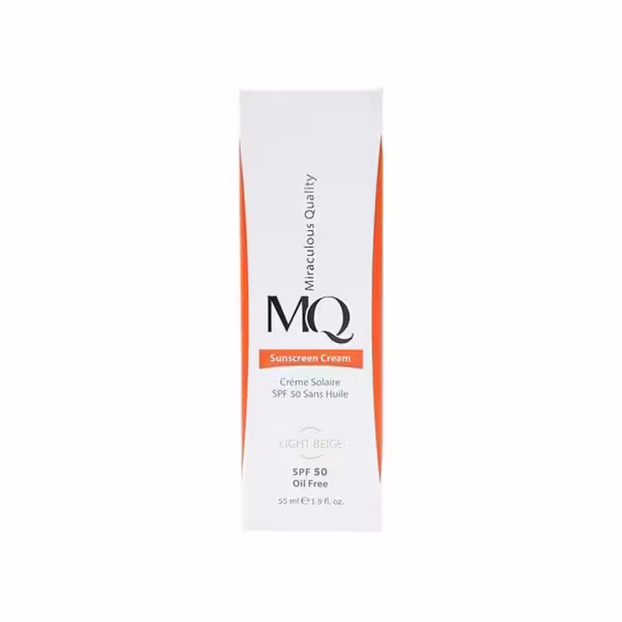ضدافتاب رنگی MQ فاقدچربی-بژروشن SPF50-مناسب پوست چرب و مختلط