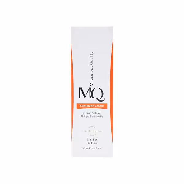 ضدافتاب رنگی MQ فاقدچربی-بژروشن SPF50-مناسب پوست چرب و مختلط