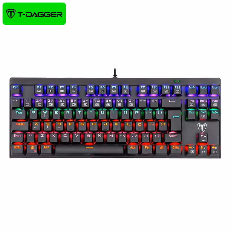 کیبورد سیمی گیمینگ تی دگر T-DAGGER Corvette T-TGK302 Gaming Mechanical Keyboard