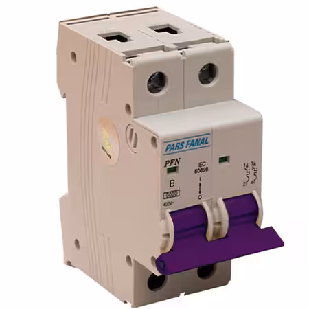 کلید مینیاتوری پارس فانال 2 پل 2 آمپر مدل PFN-2P