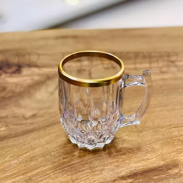 لیوان چای خوری لب طلا شش عددی کد 1