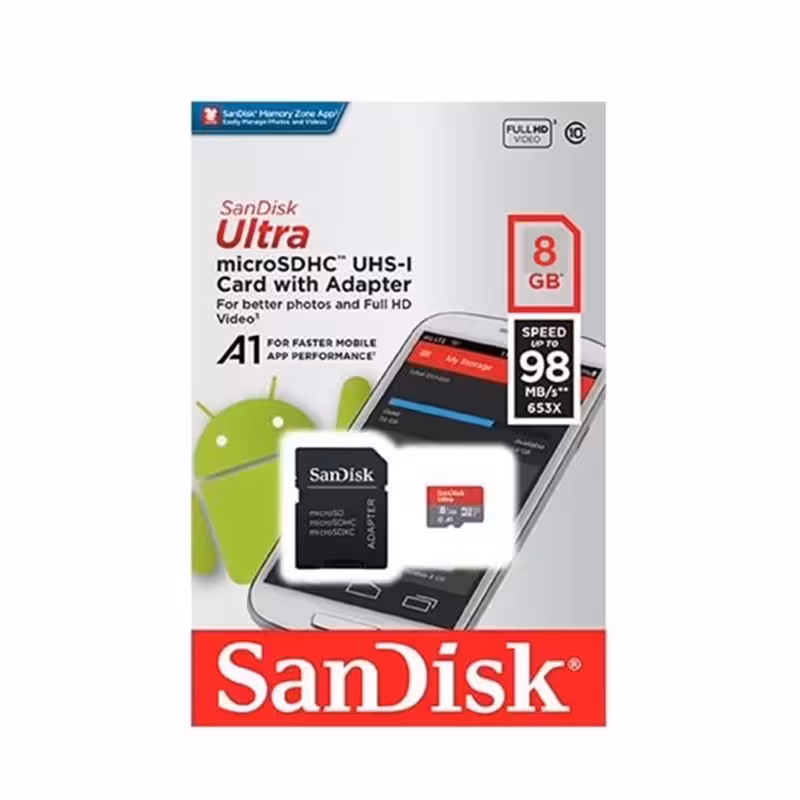 کارت حافظه سن دیسک 8 گیگابایت کلاس 10 با سرعت 80MBps