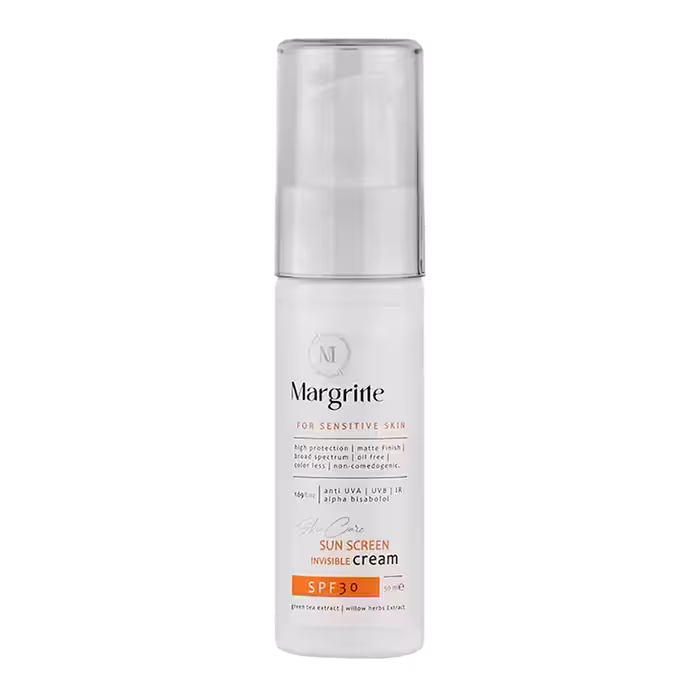 کرم ضد آفتاب بی رنگ پوست حساس مارگریت SPF30