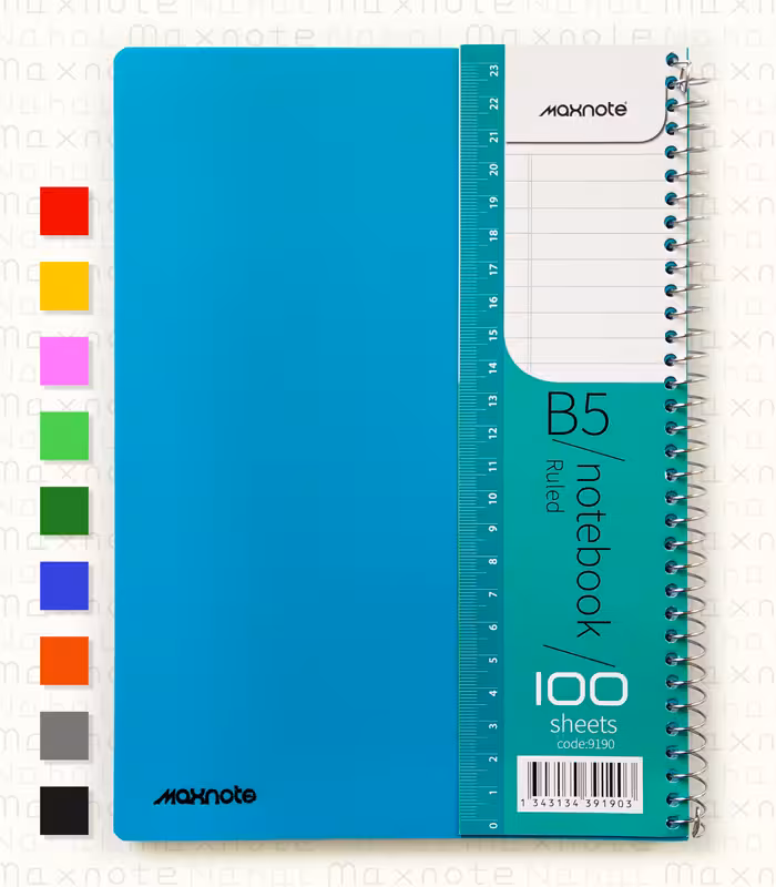 دفتر 100 برگ سیمی PP کد 9190 در 8 رنگ