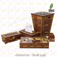 ست پذیرایی عید نوروز هدیه سال نو شکلات خوری سطل جادستمالی زیر لیوانی جاچاقو چنگال کد 755 تابلو سازی رضا (پس کرایه)