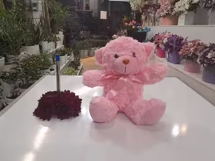 عروسک خرس کیوت صورتی
