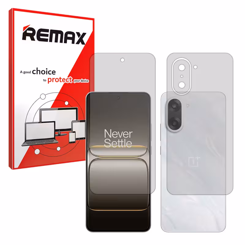 گلس صفحه نمایش و پشت گوشی وان پلاس Nord CE5 5G مدل هیدروژلی شفاف برند ریمکس کد SS