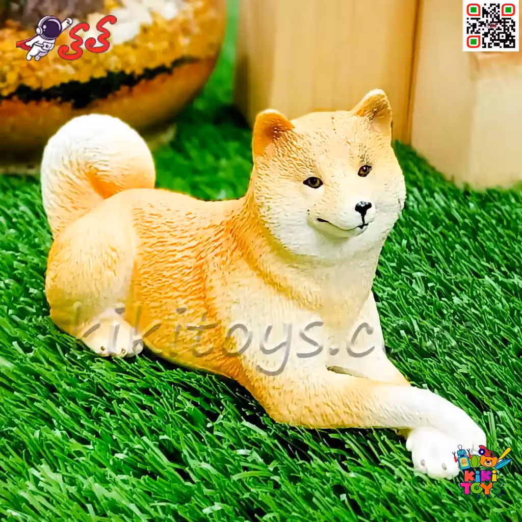 فیگور حیوانات ماکت سگ شیبااینو اسباب بازی خوابیده 2955 Shiba Inu