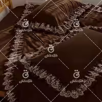 روتختی دونفره میکرو، دورچین دانتل، رنگ قهوه‌ای، لطیف و زیبا