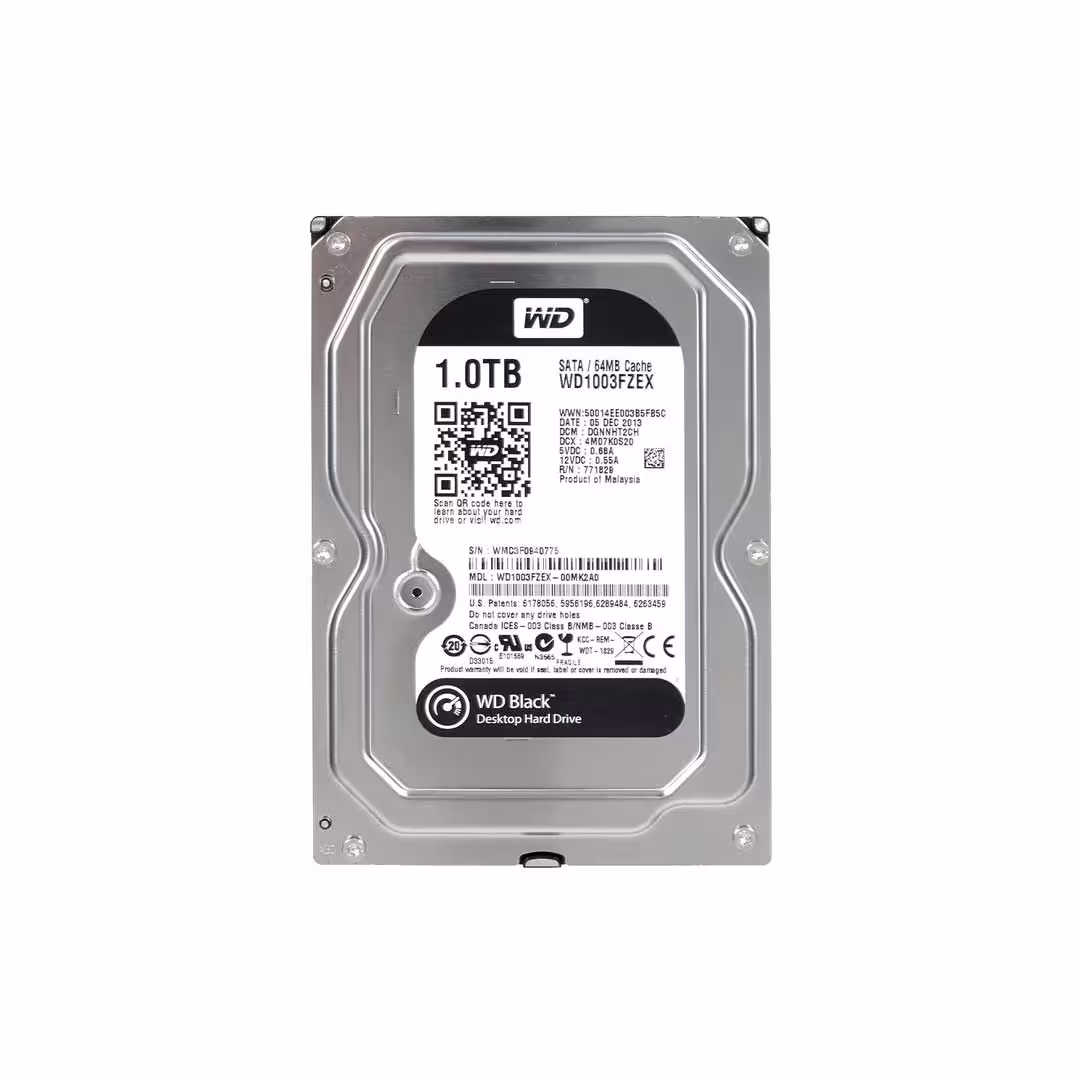 هارد اینترنال وسترن دیجیتال مشکی Black ظرفیت 1 ترابایت