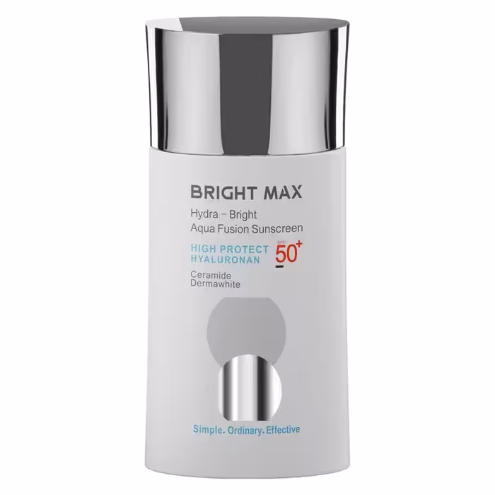 کرم ضدآفتاب بدون رنگ برایت مکس SPF50 مدل آکوا فیوژن مناسب انواع پوست 50 میلی‌لیتر
