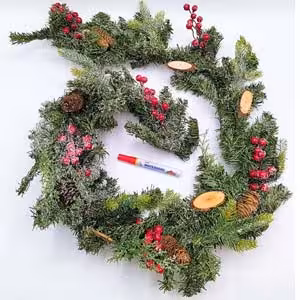 ریسه کاج نوک برفی میوه دار کریسمسی