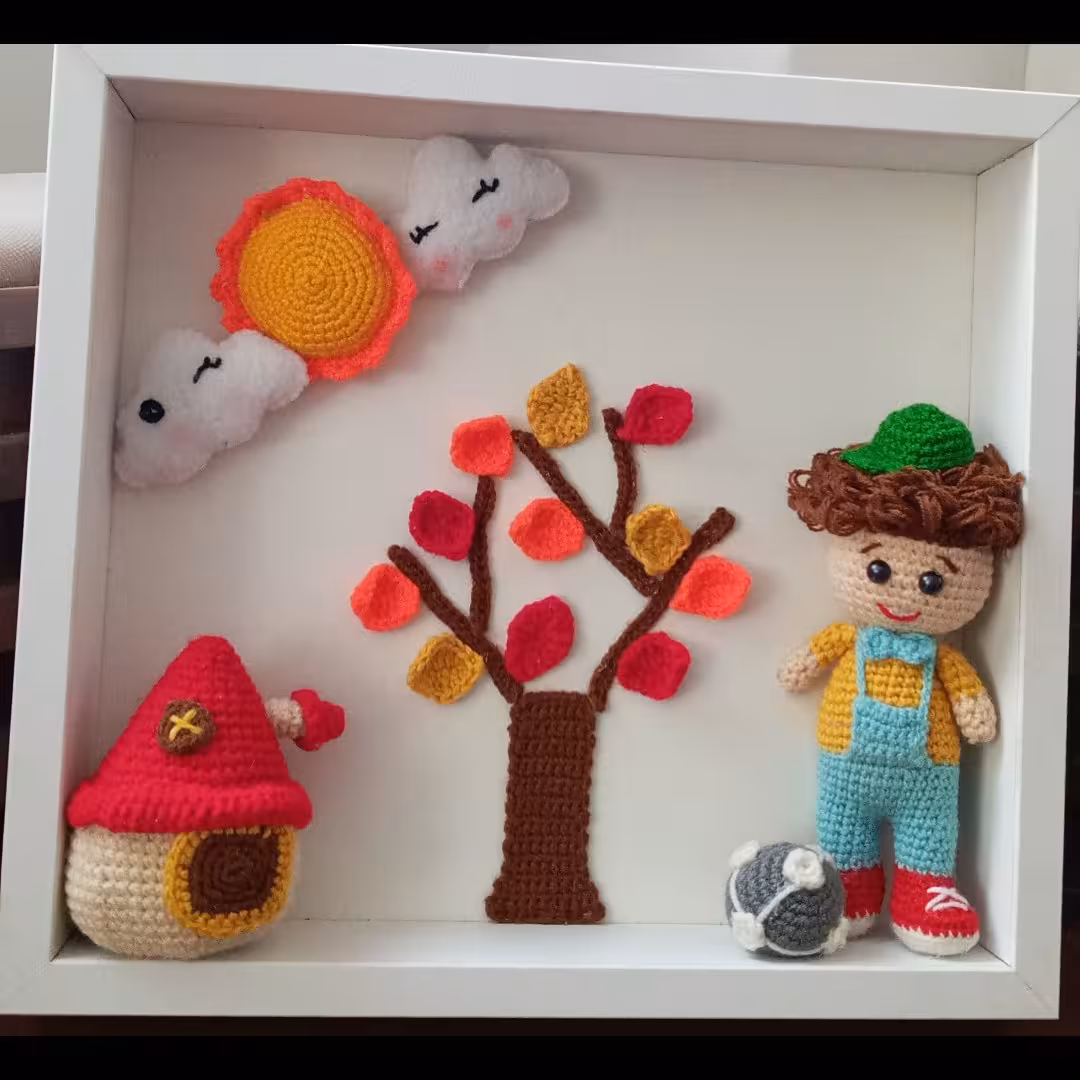 تابلو عروسک بافتنی 