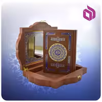 قرآن وزيری جعبه دار چرم طرح صدف با آينه پلاكدار