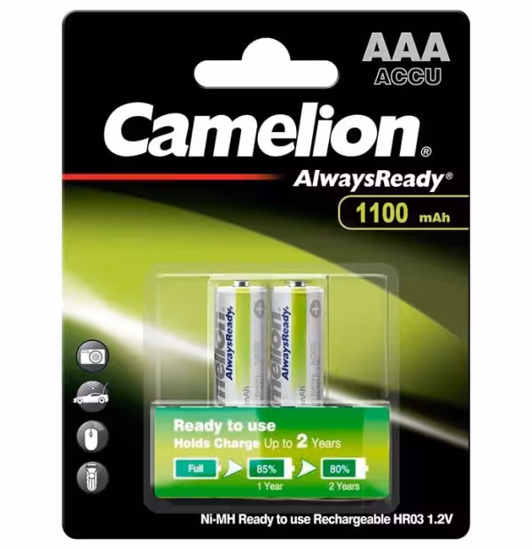 باتری نیم قلم شارژی کملیون-1100MA-جعبه 12 عددی