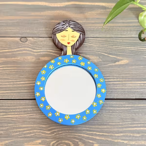 آینه دستی نازگل طرح هشت