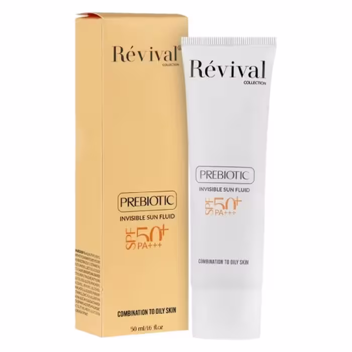 فلوئید ضد آفتاب بی‌رنگ رویوال با SPF 50 و خواص پری‌بایوتیک