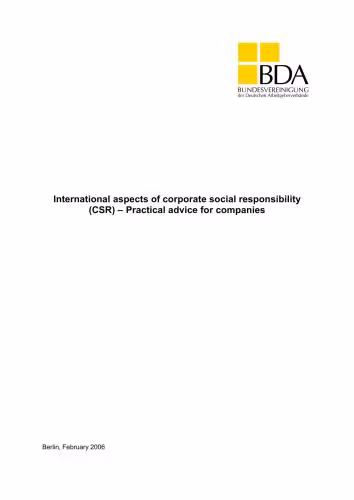 خرید و دانلود نسخه کامل کتاب International aspects of corporate social responsibility (CSR) - Practical advice for companies
