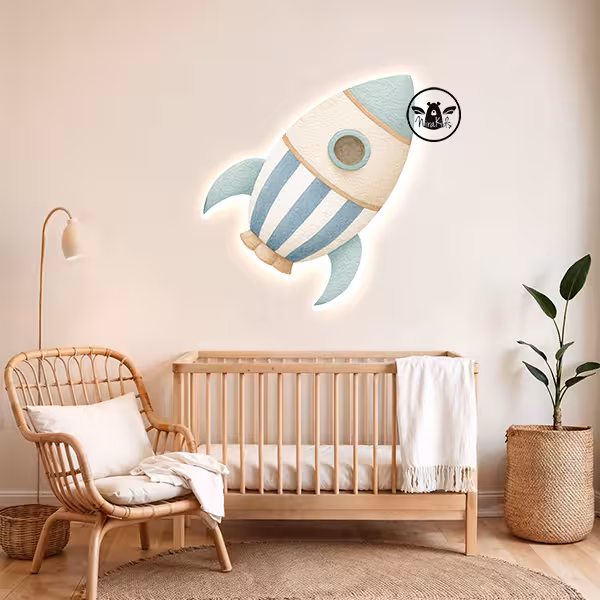 پنل نوری طرح حیوانات فضانورد (موشک)