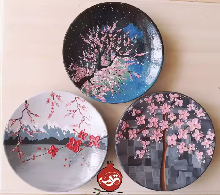 مجموعه دیوارکوب سفالی شکوفه های گیلاس کد 10548