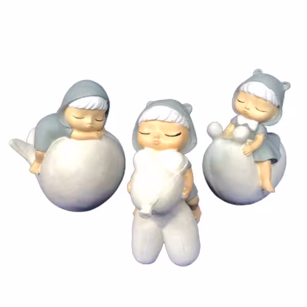 مجسمه  مدل دختر بازیگوش کد 2 مجموعه 3 عددی