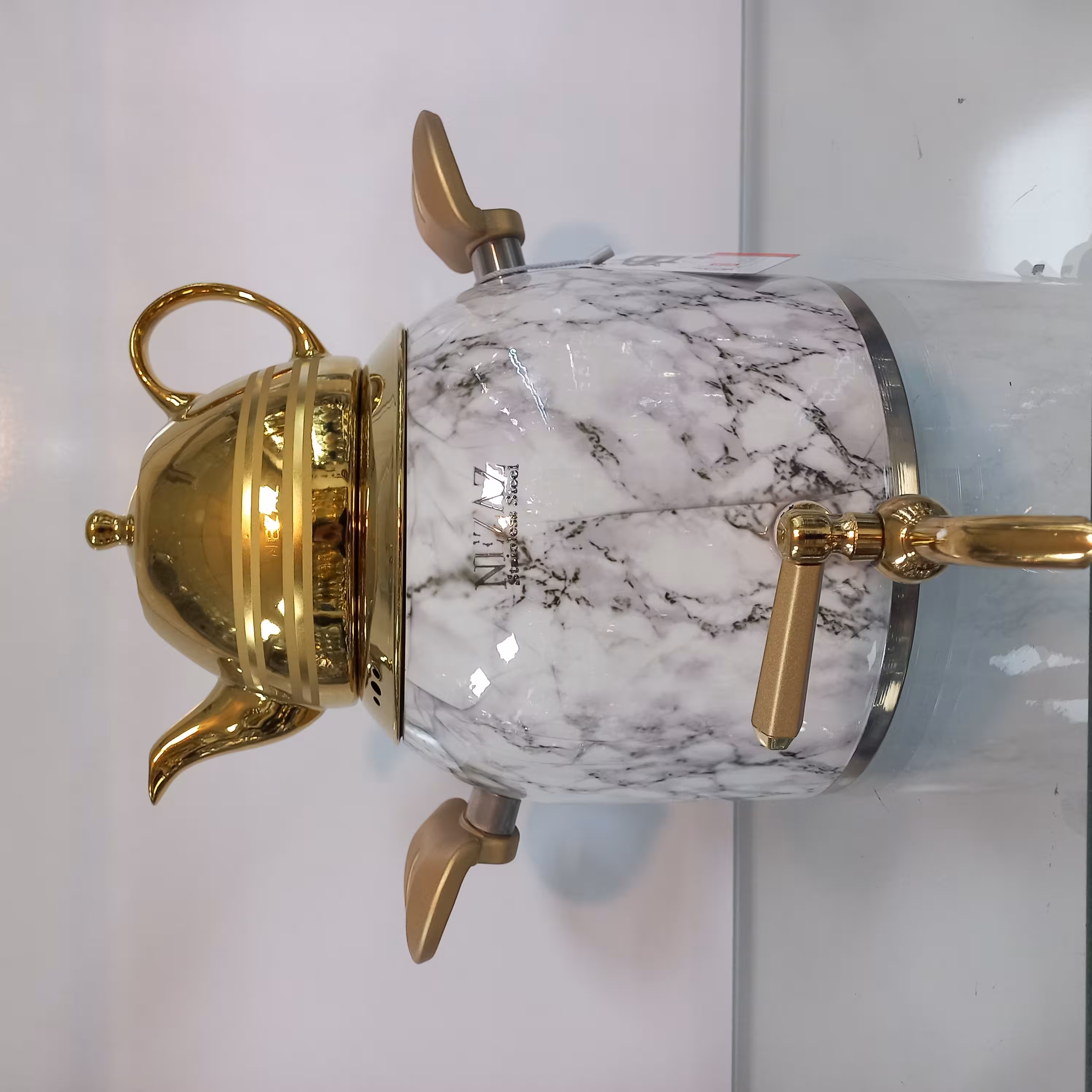 کتری قوری نزاز مدل سنگی کد 3024 سفید