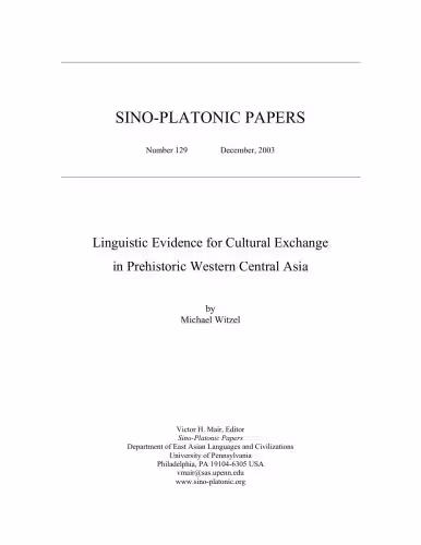 خرید و دانلود نسخه کامل کتاب Linguistic Evidence for Cultural Exchange in Prehistoric Western Central Asia