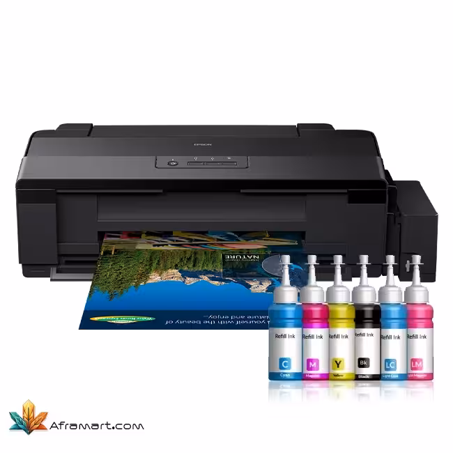 پرینتر جوهر افشان رنگی اپسون مدل L1800 با جوهر اصلی