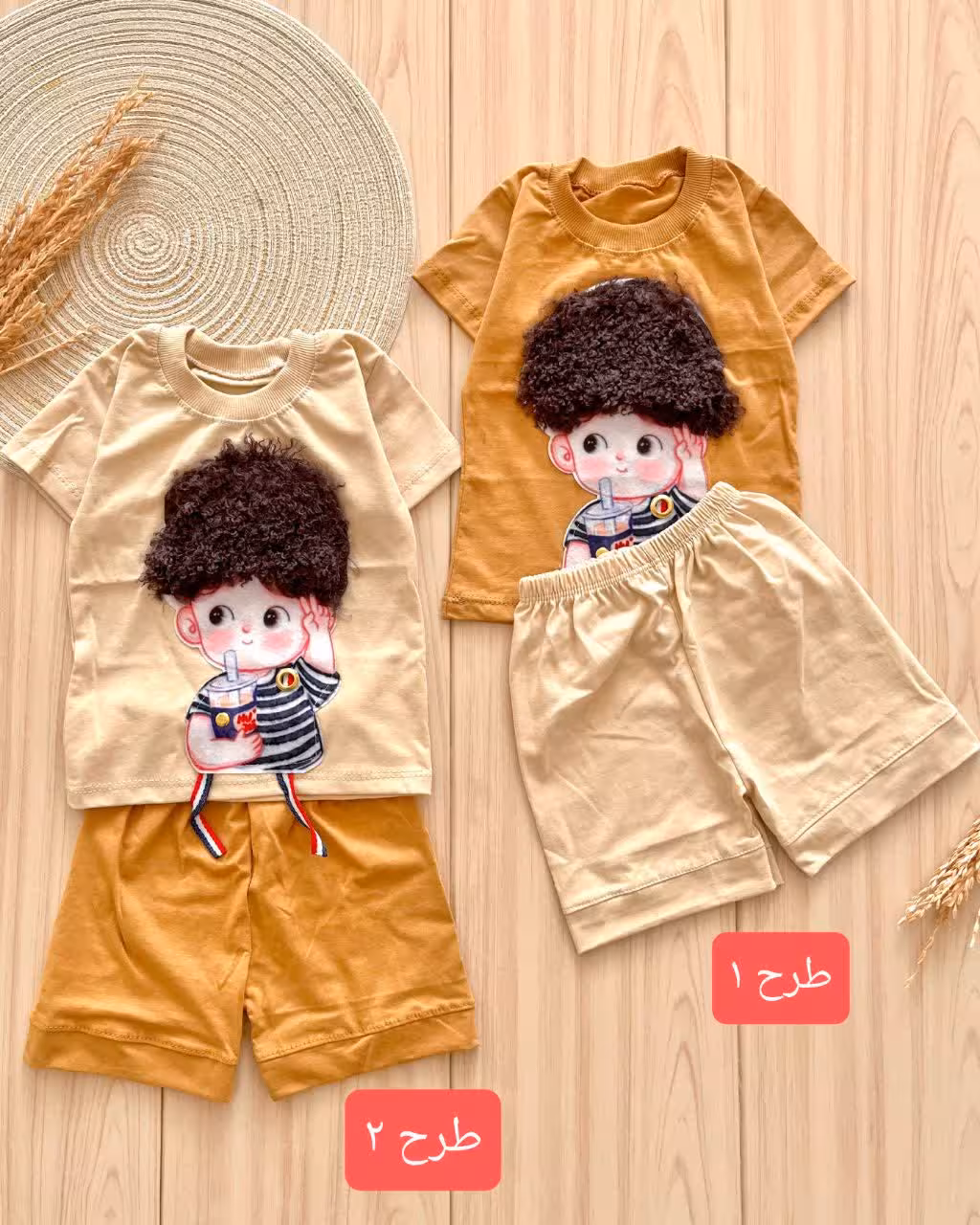 لباس بچه گانه تیشرت شلوارک مو فرفری